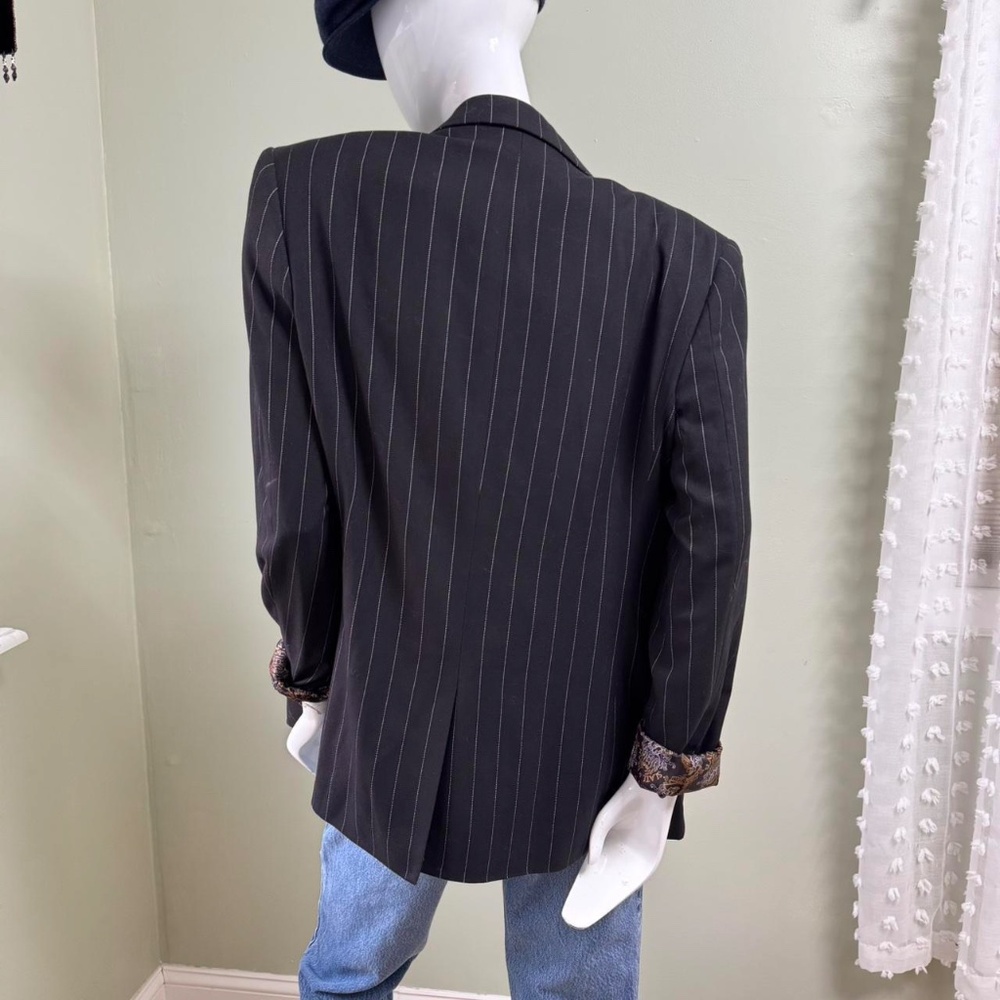 Vintage Slatl & Dean Pinstripe Blazer – Men’s Medium, Women’s Oversized Fit Des - Picture 6 of 8